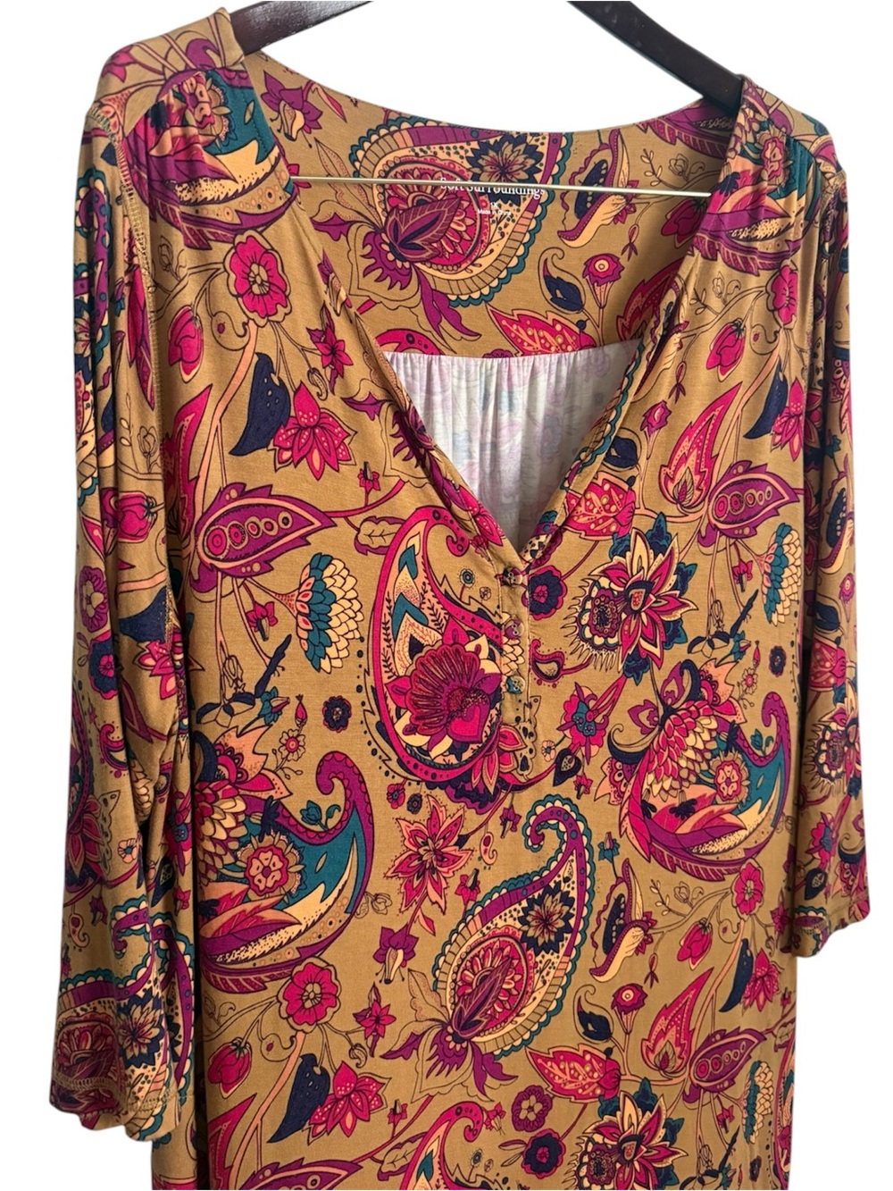 Soft Surroundings Paisley Colorful Maxi Dress Pockets 1X - Picture 5 of 14